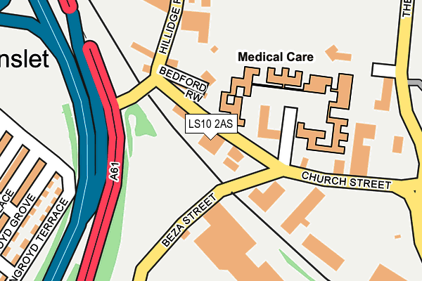 LS10 2AS map - OS OpenMap – Local (Ordnance Survey)