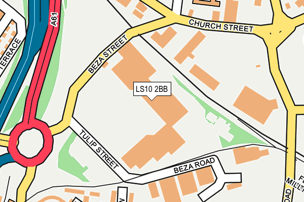 LS10 2BB map - OS OpenMap – Local (Ordnance Survey)