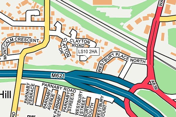 LS10 2HA map - OS OpenMap – Local (Ordnance Survey)