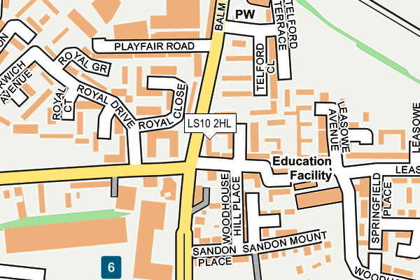 LS10 2HL map - OS OpenMap – Local (Ordnance Survey)