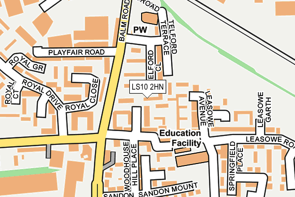 LS10 2HN map - OS OpenMap – Local (Ordnance Survey)