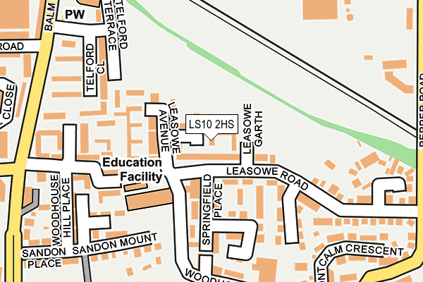 LS10 2HS map - OS OpenMap – Local (Ordnance Survey)