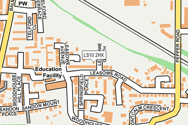 LS10 2HX map - OS OpenMap – Local (Ordnance Survey)