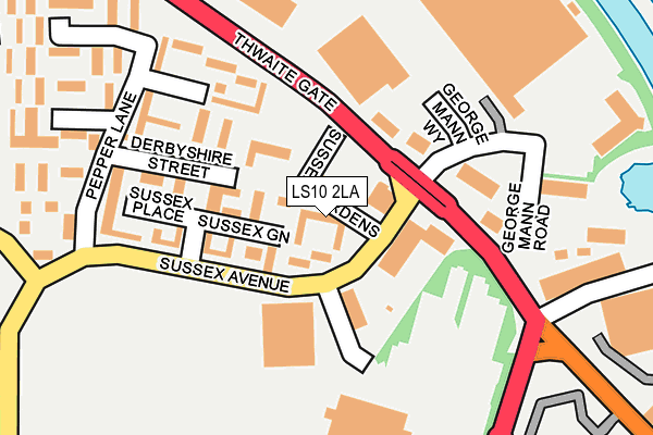 LS10 2LA map - OS OpenMap – Local (Ordnance Survey)