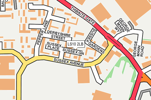 LS10 2LB map - OS OpenMap – Local (Ordnance Survey)