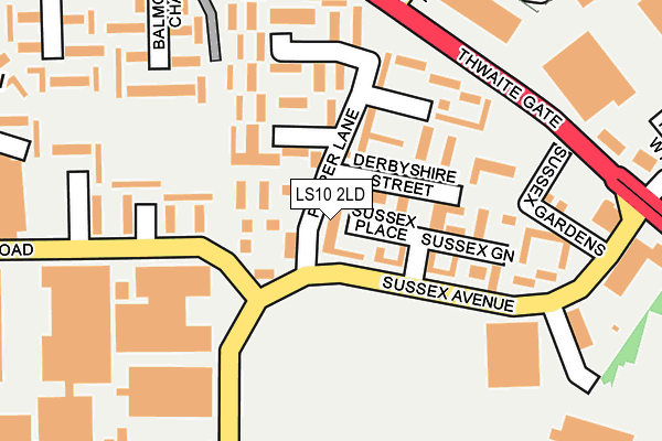 LS10 2LD map - OS OpenMap – Local (Ordnance Survey)