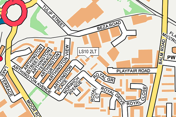 LS10 2LT map - OS OpenMap – Local (Ordnance Survey)
