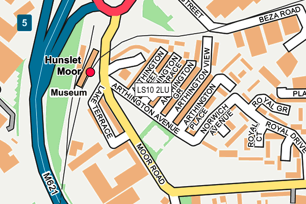 LS10 2LU map - OS OpenMap – Local (Ordnance Survey)