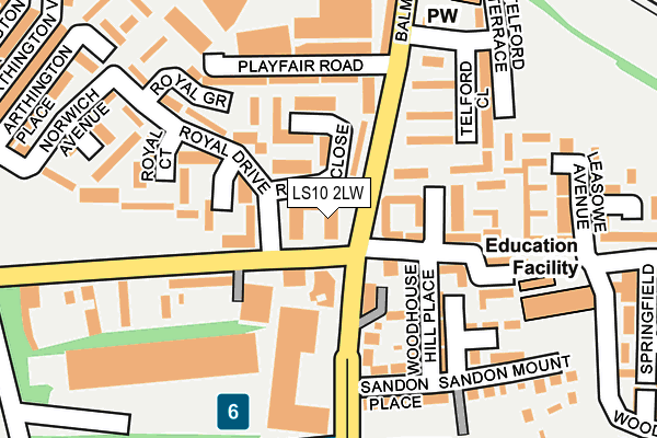 LS10 2LW map - OS OpenMap – Local (Ordnance Survey)