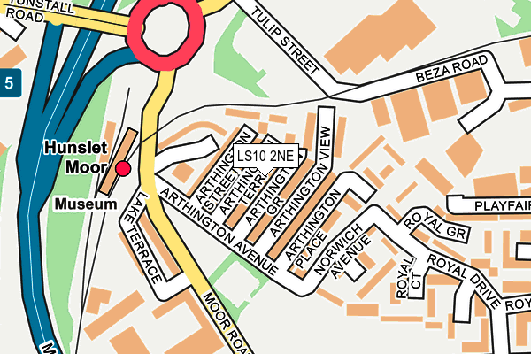 LS10 2NE map - OS OpenMap – Local (Ordnance Survey)