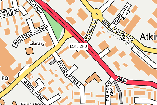 LS10 2PD map - OS OpenMap – Local (Ordnance Survey)