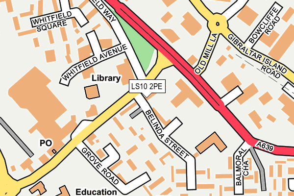 LS10 2PE map - OS OpenMap – Local (Ordnance Survey)