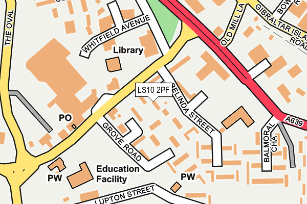 LS10 2PF map - OS OpenMap – Local (Ordnance Survey)