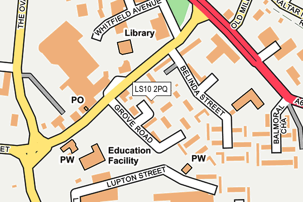 LS10 2PQ map - OS OpenMap – Local (Ordnance Survey)