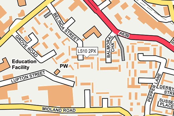 LS10 2PX map - OS OpenMap – Local (Ordnance Survey)