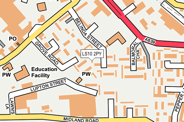 LS10 2PY map - OS OpenMap – Local (Ordnance Survey)