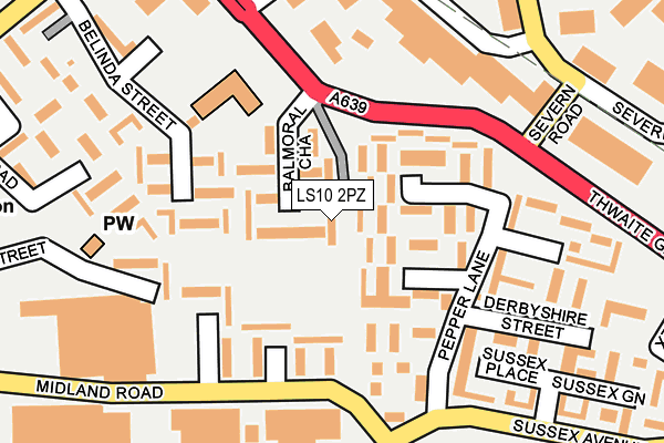 LS10 2PZ map - OS OpenMap – Local (Ordnance Survey)