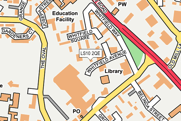 LS10 2QE map - OS OpenMap – Local (Ordnance Survey)