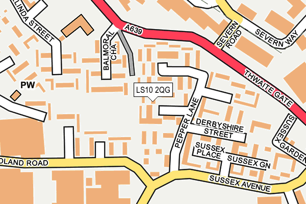 LS10 2QG map - OS OpenMap – Local (Ordnance Survey)