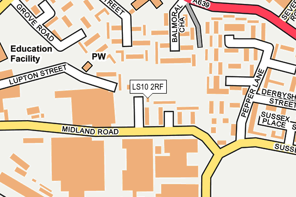 LS10 2RF map - OS OpenMap – Local (Ordnance Survey)