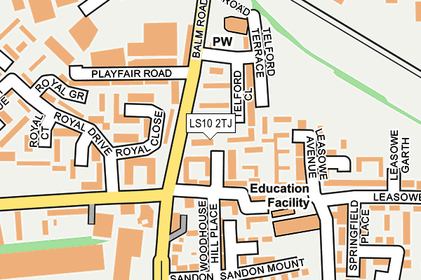 LS10 2TJ map - OS OpenMap – Local (Ordnance Survey)