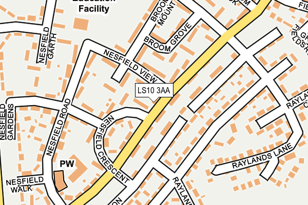 LS10 3AA map - OS OpenMap – Local (Ordnance Survey)