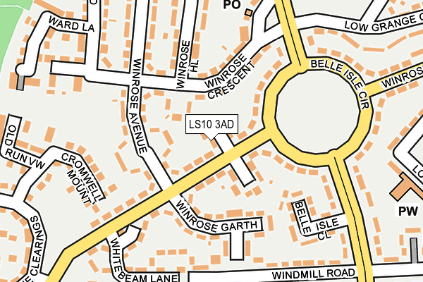 LS10 3AD map - OS OpenMap – Local (Ordnance Survey)