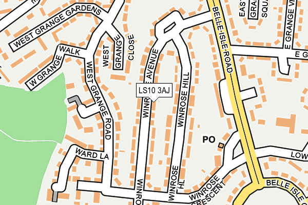 LS10 3AJ map - OS OpenMap – Local (Ordnance Survey)