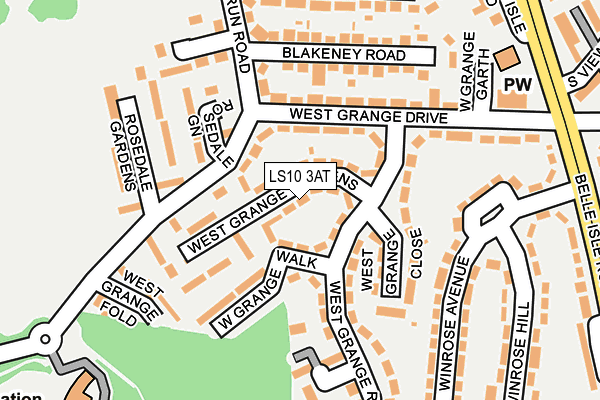 LS10 3AT map - OS OpenMap – Local (Ordnance Survey)