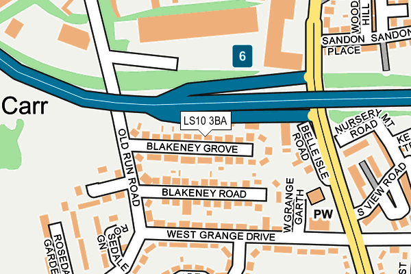 LS10 3BA map - OS OpenMap – Local (Ordnance Survey)