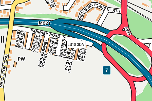 LS10 3DA map - OS OpenMap – Local (Ordnance Survey)