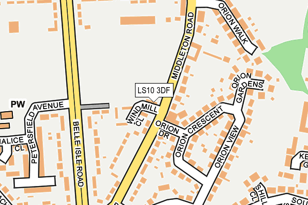 LS10 3DF map - OS OpenMap – Local (Ordnance Survey)