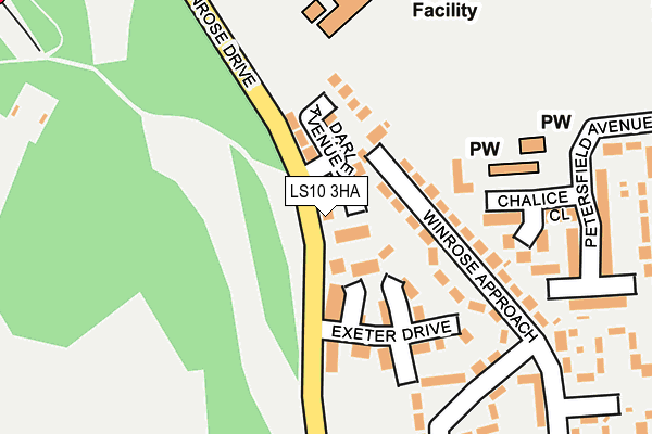 LS10 3HA map - OS OpenMap – Local (Ordnance Survey)