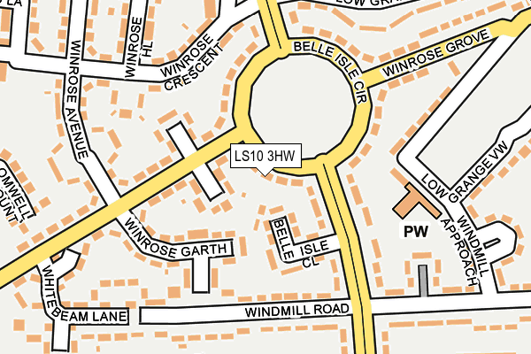 LS10 3HW map - OS OpenMap – Local (Ordnance Survey)