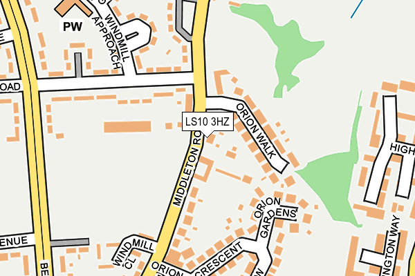 LS10 3HZ map - OS OpenMap – Local (Ordnance Survey)