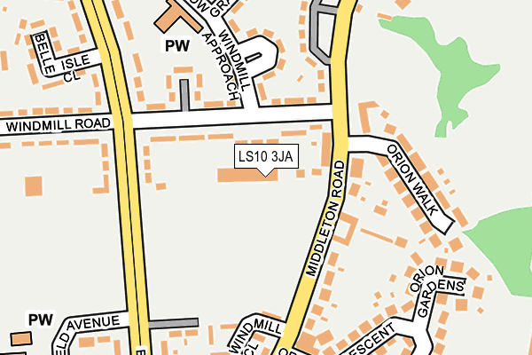 LS10 3JA map - OS OpenMap – Local (Ordnance Survey)