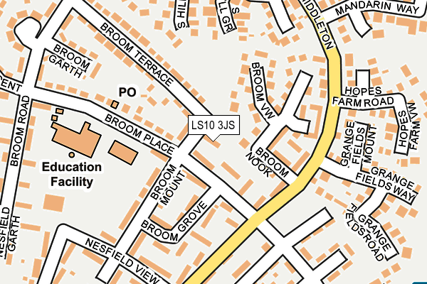 LS10 3JS map - OS OpenMap – Local (Ordnance Survey)