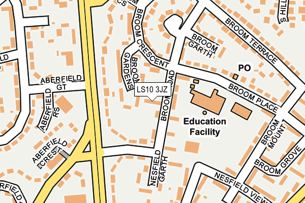 LS10 3JZ map - OS OpenMap – Local (Ordnance Survey)