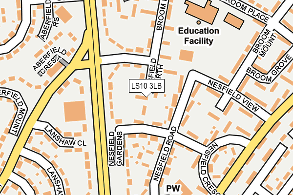 LS10 3LB map - OS OpenMap – Local (Ordnance Survey)