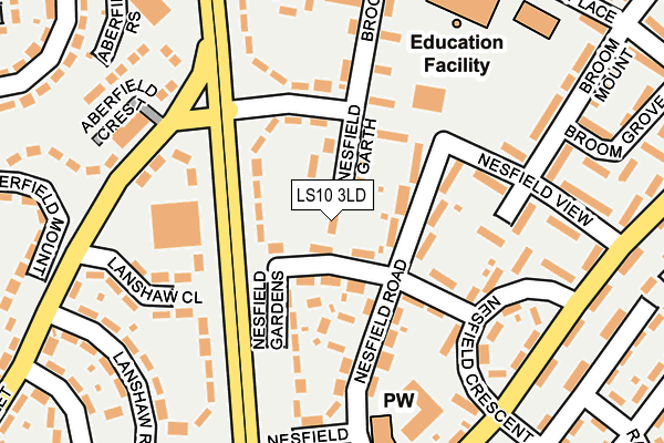 LS10 3LD map - OS OpenMap – Local (Ordnance Survey)