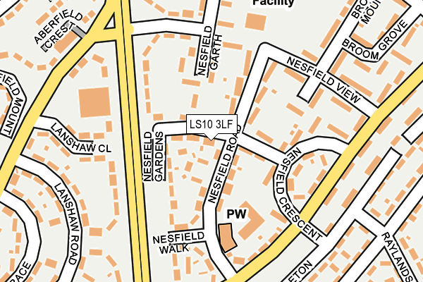 LS10 3LF map - OS OpenMap – Local (Ordnance Survey)