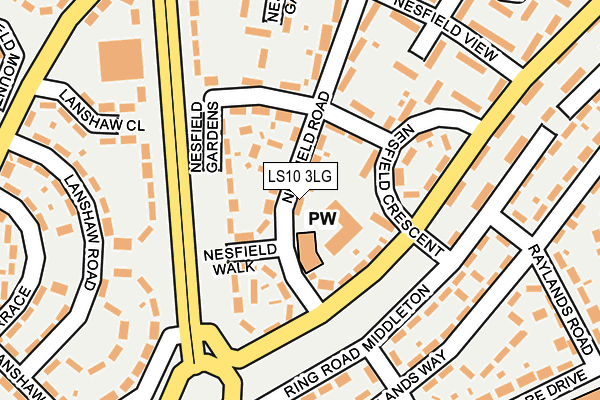 LS10 3LG map - OS OpenMap – Local (Ordnance Survey)