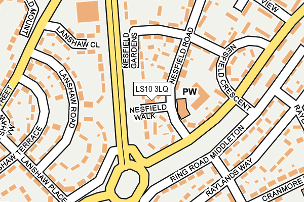 LS10 3LQ map - OS OpenMap – Local (Ordnance Survey)