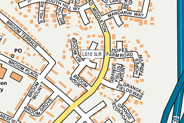 LS10 3LR map - OS OpenMap – Local (Ordnance Survey)