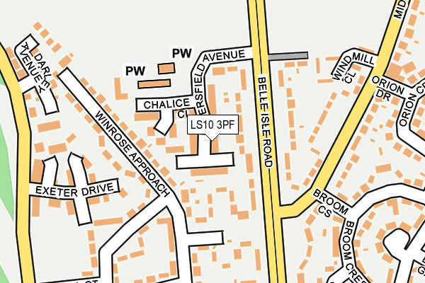 LS10 3PF map - OS OpenMap – Local (Ordnance Survey)