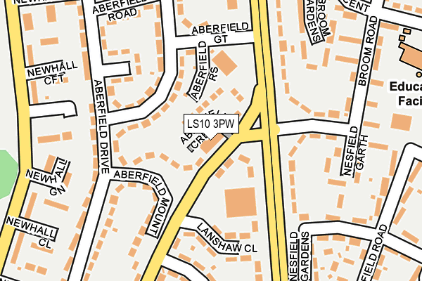 LS10 3PW map - OS OpenMap – Local (Ordnance Survey)