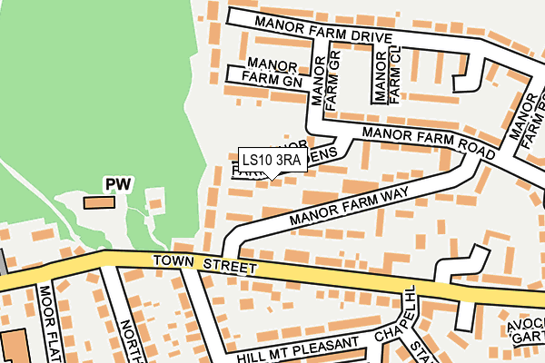 LS10 3RA map - OS OpenMap – Local (Ordnance Survey)