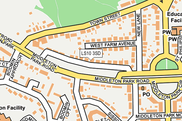 LS10 3SD map - OS OpenMap – Local (Ordnance Survey)