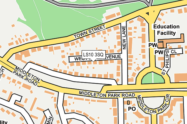 LS10 3SQ map - OS OpenMap – Local (Ordnance Survey)