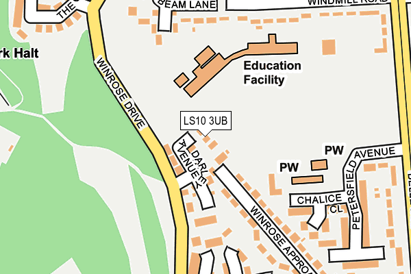 LS10 3UB map - OS OpenMap – Local (Ordnance Survey)